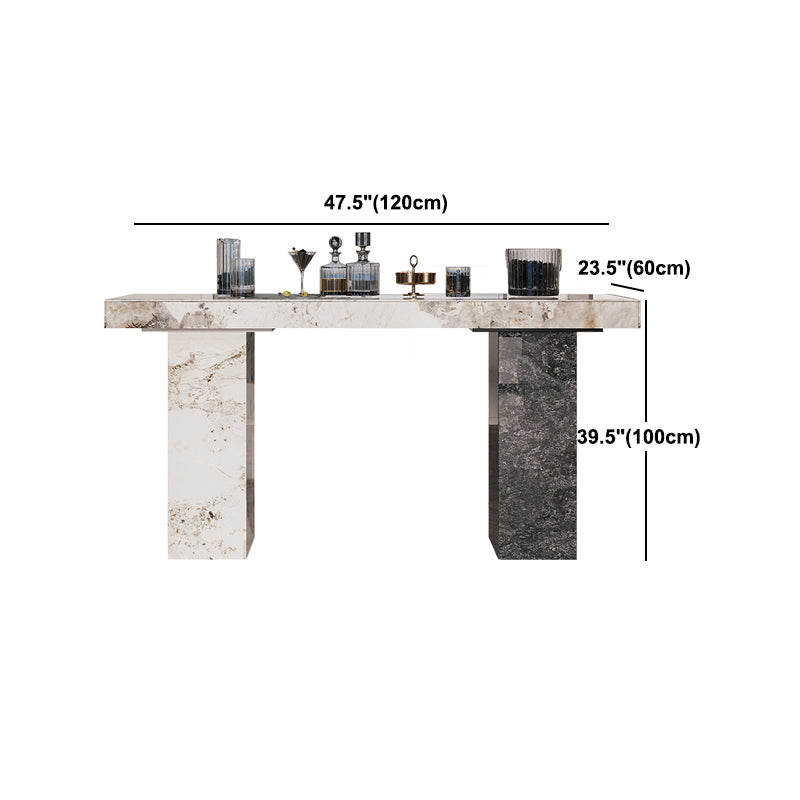 Modern Pub Dining Set 1/2/3/4/5 Pieces Stone Top Rectangle Indoor Counter Height Pub Set