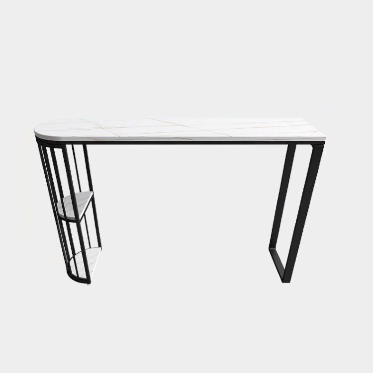 Modern Bar Table Set 1/3/5 Pieces Rectangle Stone Counter Table with Stools for Kitchen