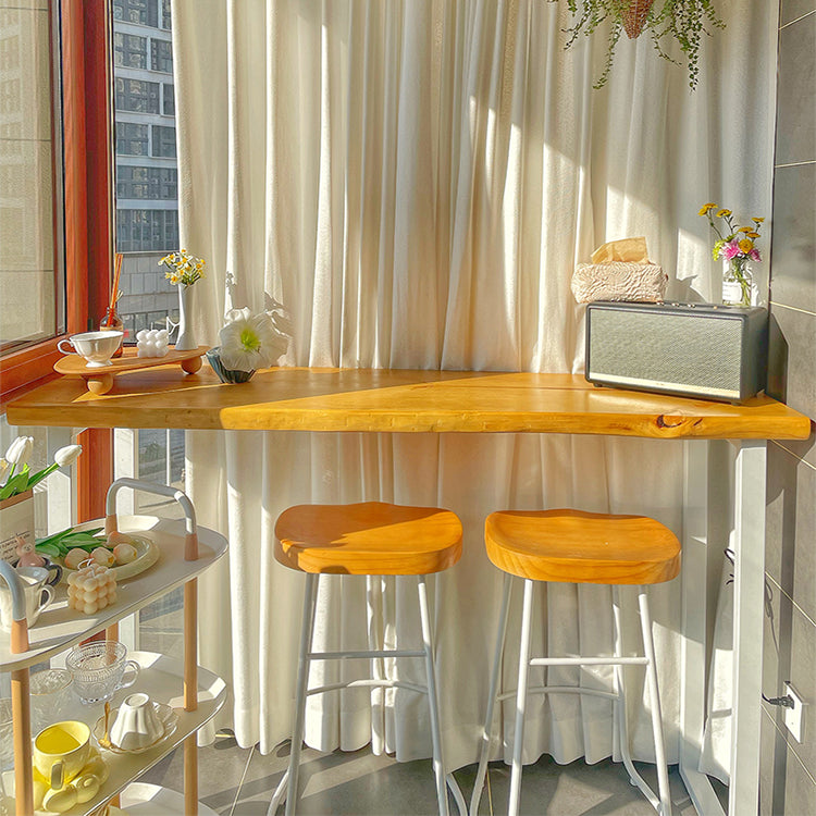 Modern Rectangular Pub Table Set 1/3 Pieces Wooden Counter Table with Backless Stools