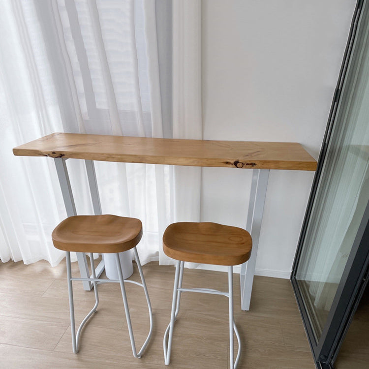 Modern Rectangular Pub Table Set 1/3 Pieces Wooden Counter Table with Backless Stools