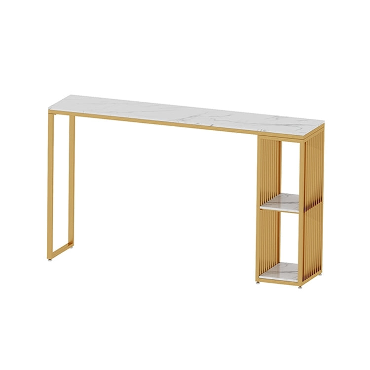 Modern 1/3 Pieces Bar Table Set Rectangle Stone Counter Table with High Stools for Kitchen