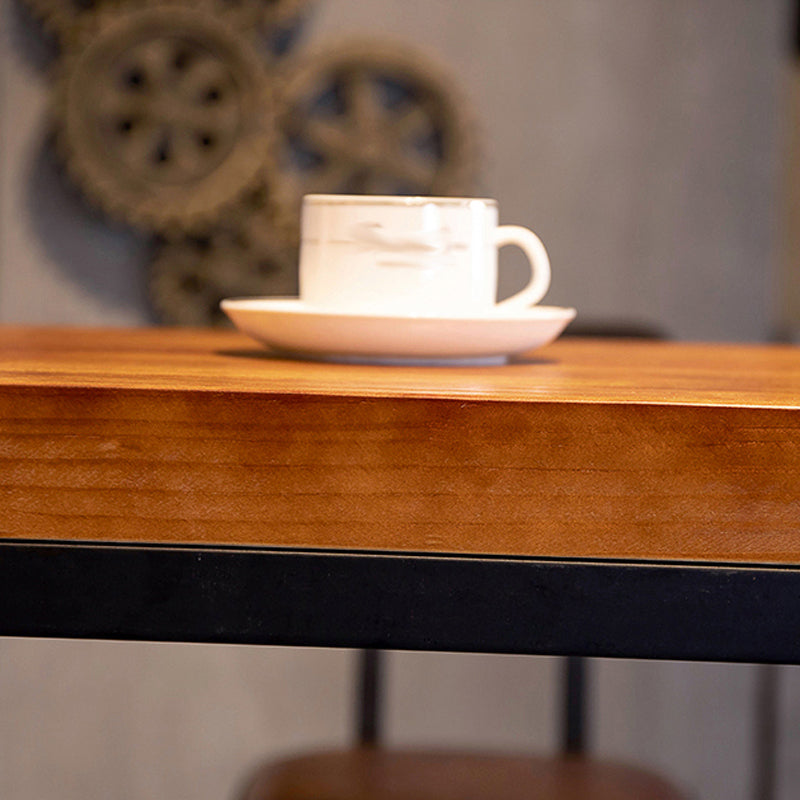 Industrial 1/2/4/7/9 Pieces Bar Table Set Rectangle Bar Table with High Wood Stools