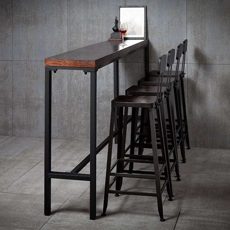 Rectangle Bar Counter Table Industrial  Bar Table with Metal Base