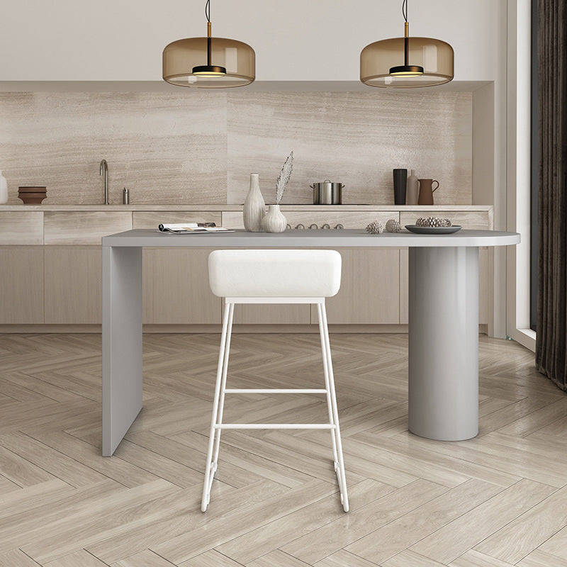 Solid Wood Pub Table Contemporary Bar Table with Double Pedestal