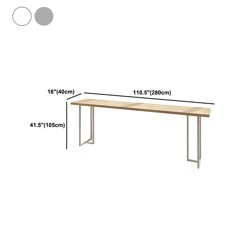 Contemporary Rectangle Bar Dining Table Pine Wood Bar Table with Double Pedestal