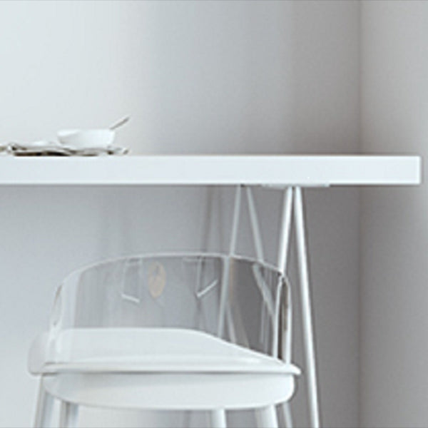 Modern Rectangle Bar Dining Table Artificial Wood Bistro Table in White