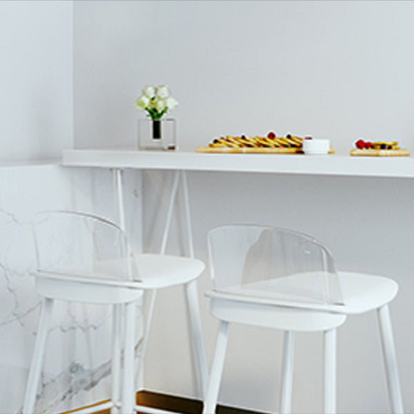 Modern Rectangle Bar Dining Table Artificial Wood Bistro Table in White