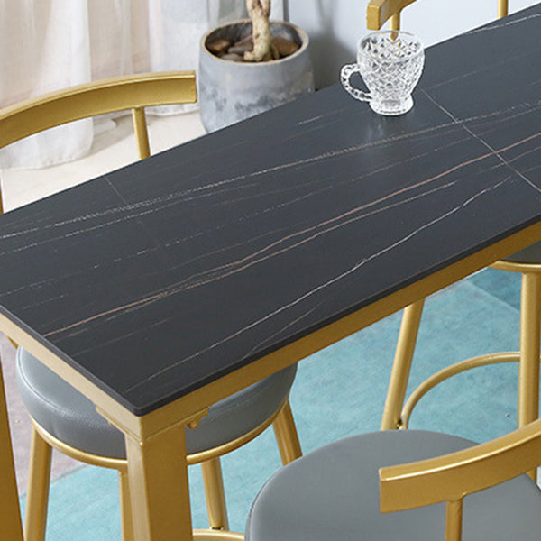 Rectangle Pub Table Glam Style Bar Height Bar Table for Indoor