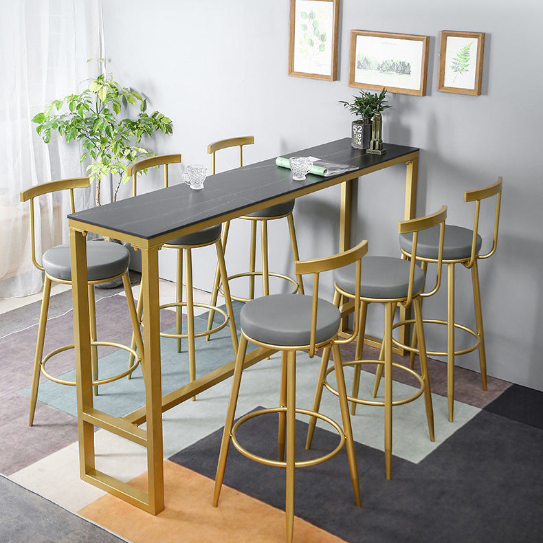 Rectangle Pub Table Glam Style Bar Height Bar Table for Indoor