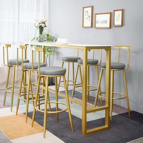 Rectangle Pub Table Glam Style Bar Height Bar Table for Indoor