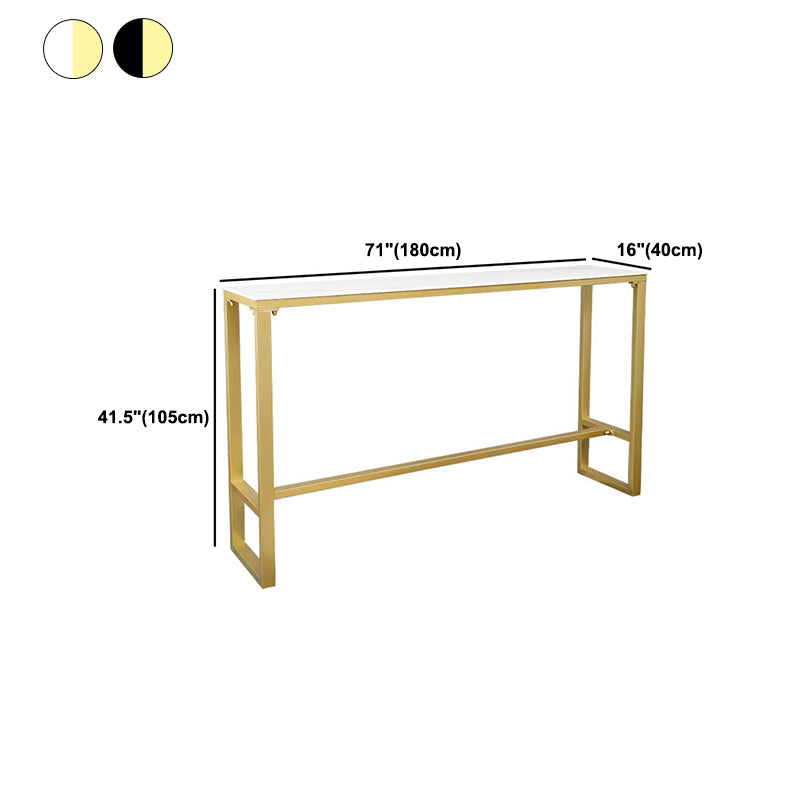 Rectangle Pub Table Glam Style Bar Height Bar Table for Indoor