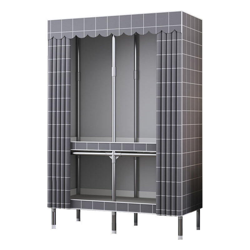 Contemporary Style Metal Wardrobe Cloth Rod Included Wardrobe Closet for Home