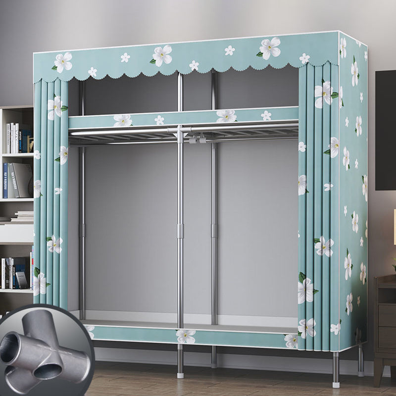 Contemporary Style Metal Wardrobe Cloth Rod Included Wardrobe Closet for Home