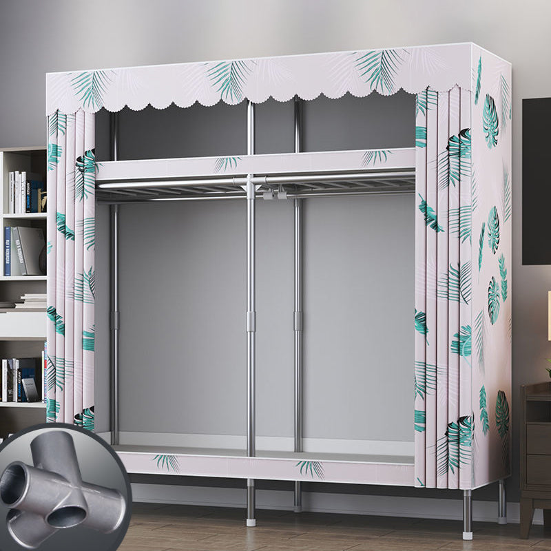 Contemporary Style Metal Wardrobe Cloth Rod Included Wardrobe Closet for Home