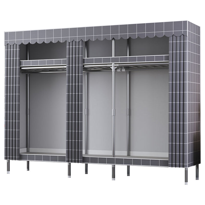 Contemporary Style Metal Wardrobe Cloth Rod Included Wardrobe Closet for Home