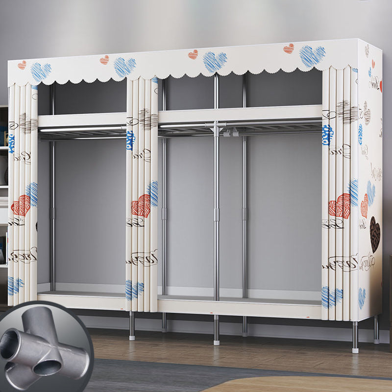 Contemporary Style Metal Wardrobe Cloth Rod Included Wardrobe Closet for Home