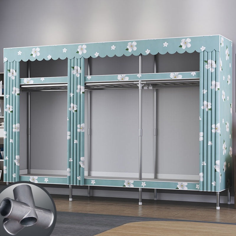Contemporary Style Metal Wardrobe Cloth Rod Included Wardrobe Closet for Home