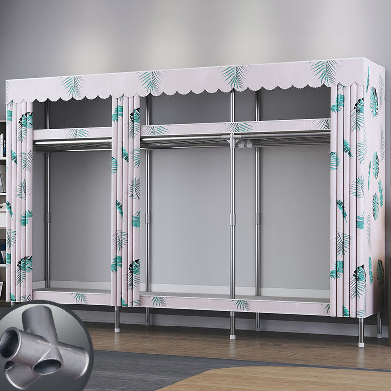 Contemporary Style Metal Wardrobe Cloth Rod Included Wardrobe Closet for Home