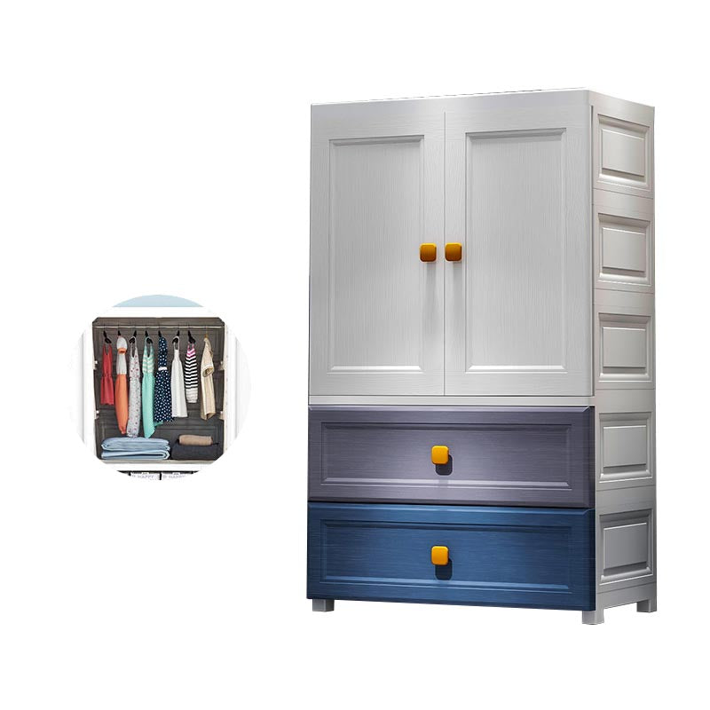 Hinged 1-Door Wardrobe Armoire Contemporary Plastic Wardrobe Closet