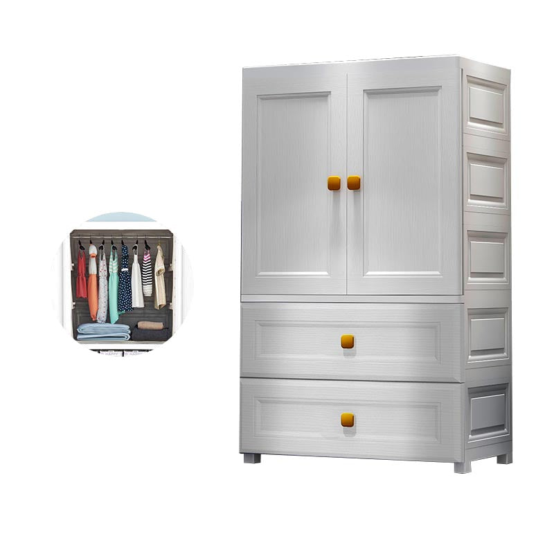 Hinged 1-Door Wardrobe Armoire Contemporary Plastic Wardrobe Closet