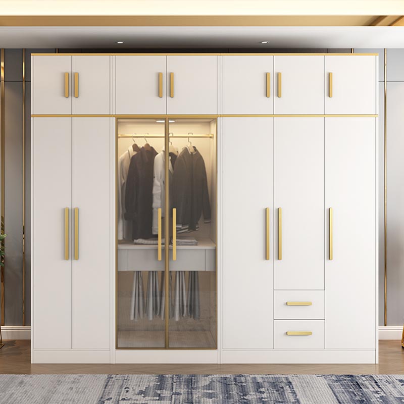 Contemporary Style Wardrobe Wooden Wardrobe Closet with Drawer