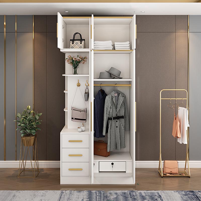 Contemporary Style Wardrobe Wooden Wardrobe Closet with Drawer