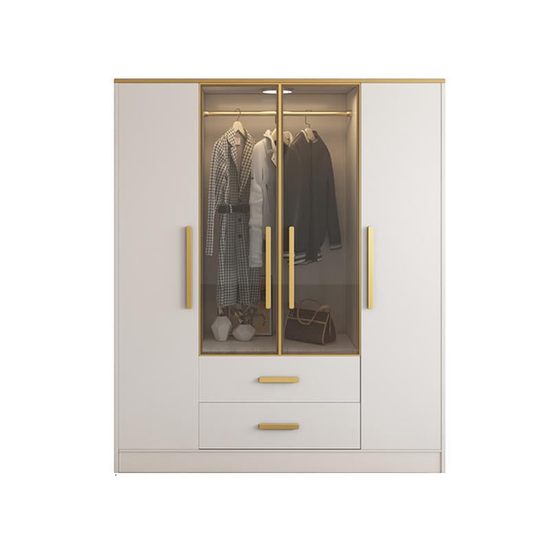 Contemporary Style Wardrobe Wooden Wardrobe Closet with Drawer