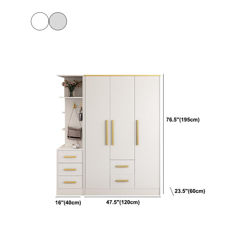 Contemporary Style Wardrobe Wooden Wardrobe Closet with Drawer