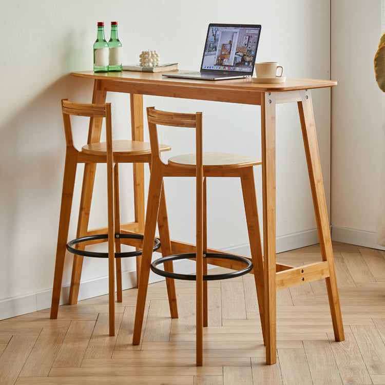 Modena Rectangular Pub Table Set 1/2/3 Pieces Wooden Counter Table with High Stools