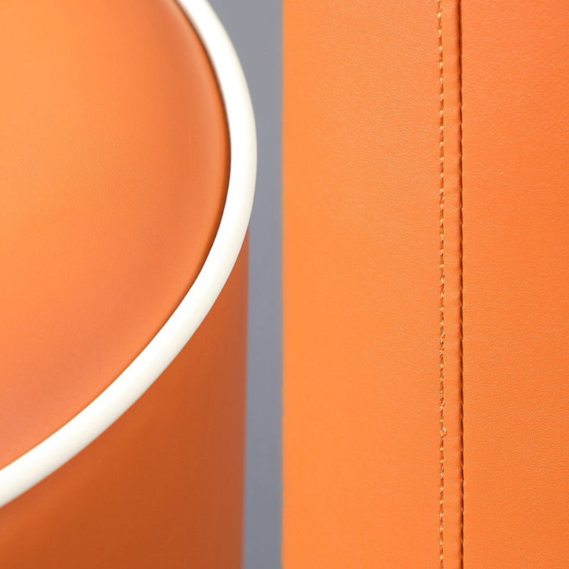 Orange Leather Round Standard Water Resistant Indoor Standard