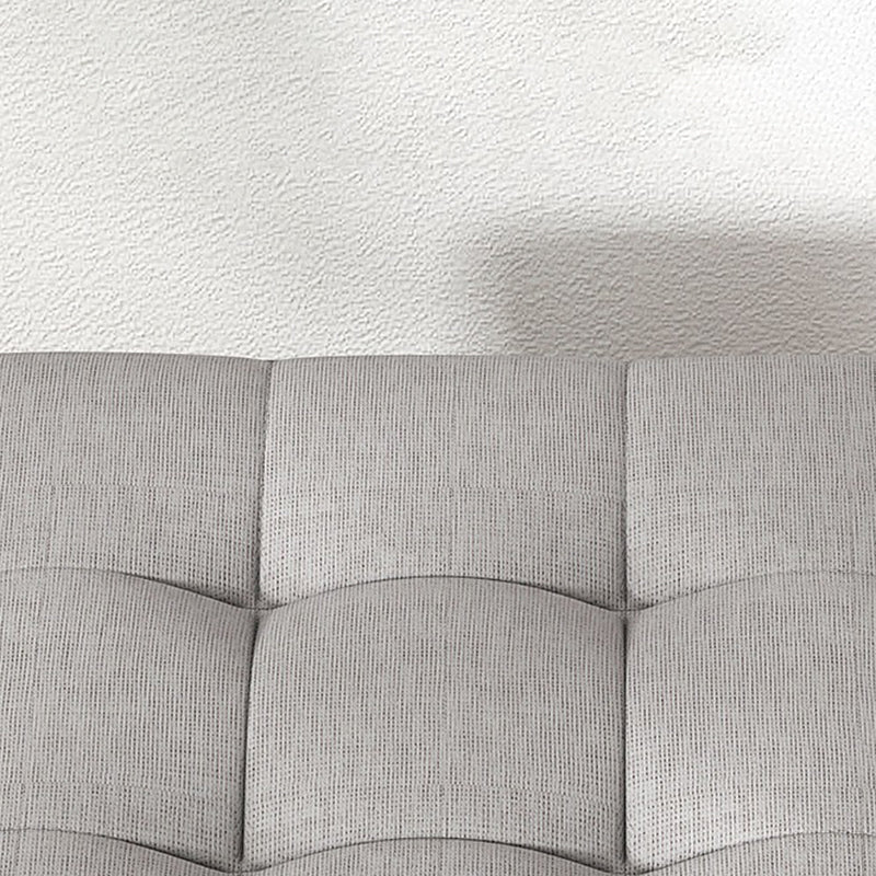 Contemporary Pouf Ottoman PU Leather Upholstered Tufted Square Ottoman with Storage