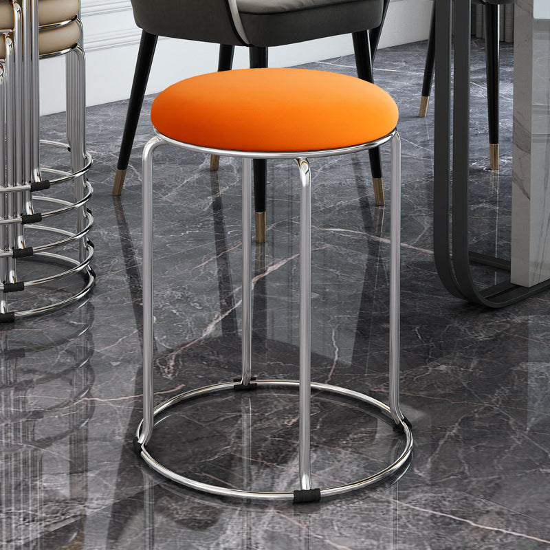 Contemporary Standard Ottoman Velvet Scratch Resistant Whole Colored Round Ottoman