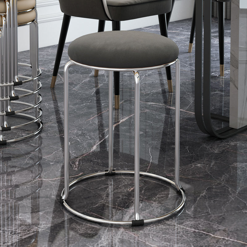 Contemporary Standard Ottoman Velvet Scratch Resistant Whole Colored Round Ottoman