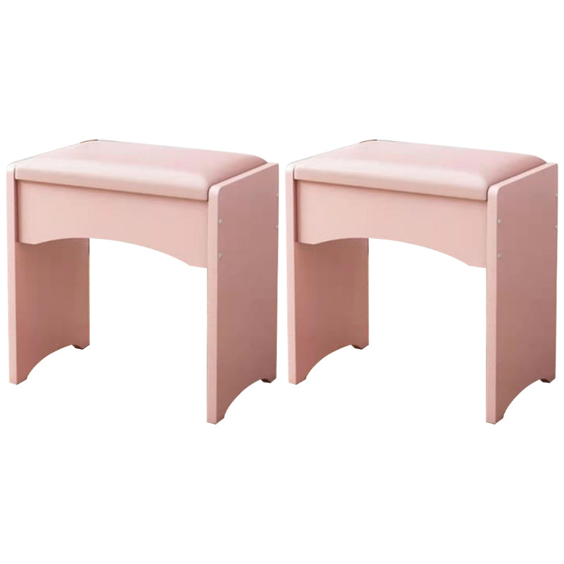 Modern PU Leather Ottoman Plain Rectangle Wood Frame Fade Resistant Target Pouf