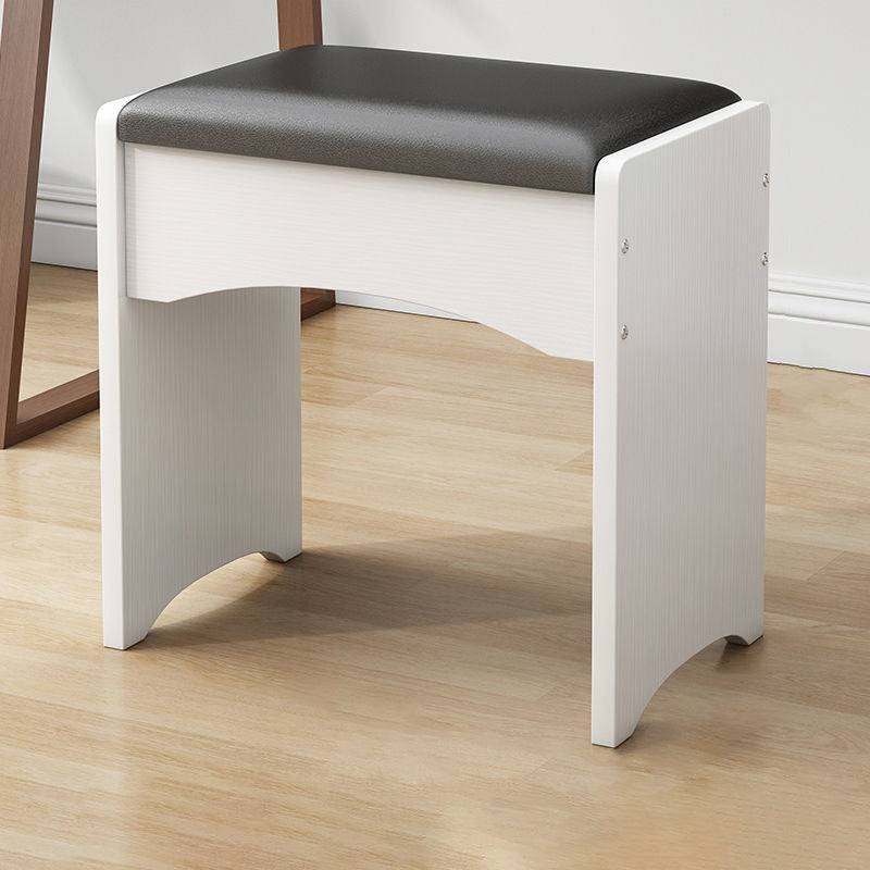 Modern PU Leather Ottoman Plain Rectangle Wood Frame Fade Resistant Target Pouf