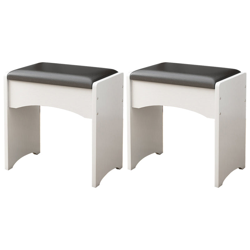 Modern PU Leather Ottoman Plain Rectangle Wood Frame Fade Resistant Target Pouf