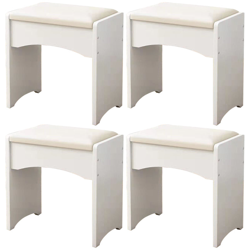 Modern PU Leather Ottoman Plain Rectangle Wood Frame Fade Resistant Target Pouf