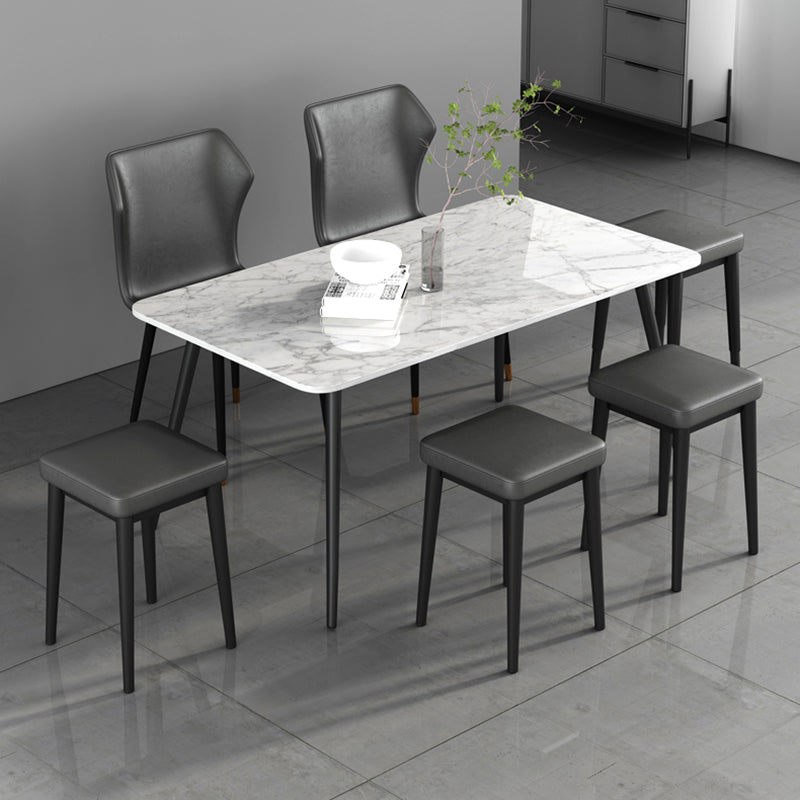 Square Footstools Ottoman Glam Solid Color Faux Leather Water Resistant Ottoman