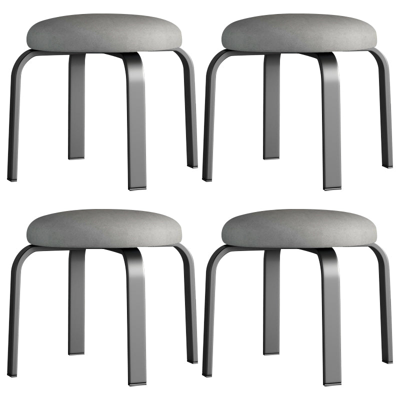 Footstool Ottoman Tear Resistant Solid Glam Cotton Blend Round Ottoman