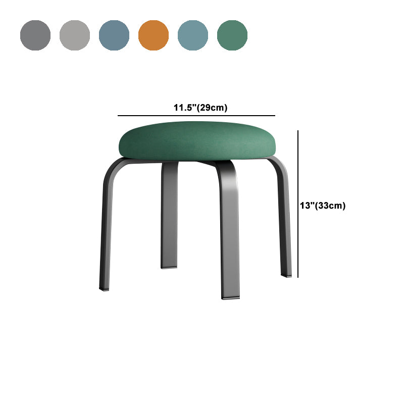 Footstool Ottoman Tear Resistant Solid Glam Cotton Blend Round Ottoman