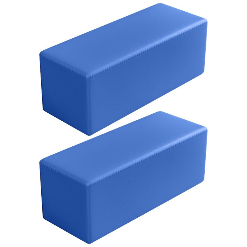 Contemporary Pouf Ottoman Faux Leather Upholstered Solid Color Square Ottoman