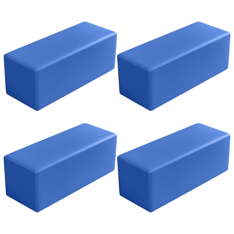 Contemporary Pouf Ottoman Faux Leather Upholstered Solid Color Square Ottoman