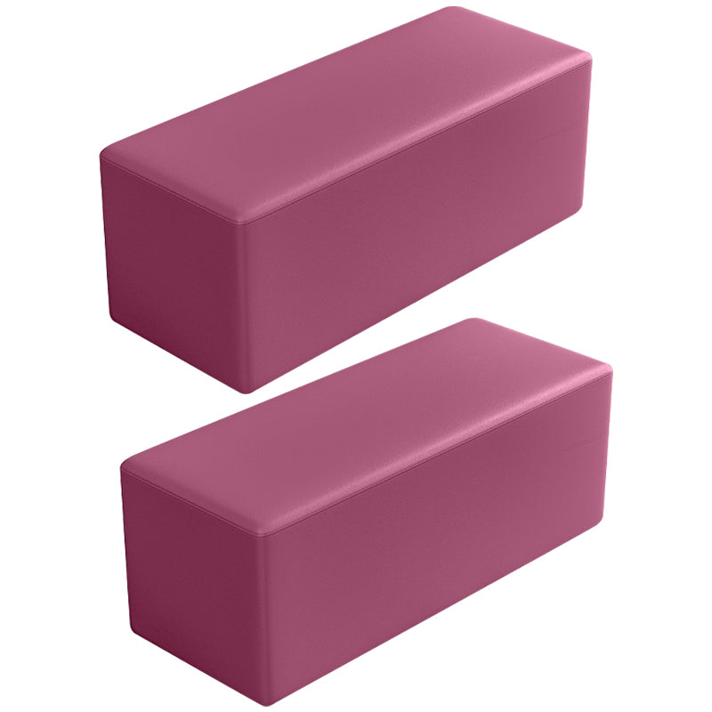 Contemporary Pouf Ottoman Faux Leather Upholstered Solid Color Square Ottoman