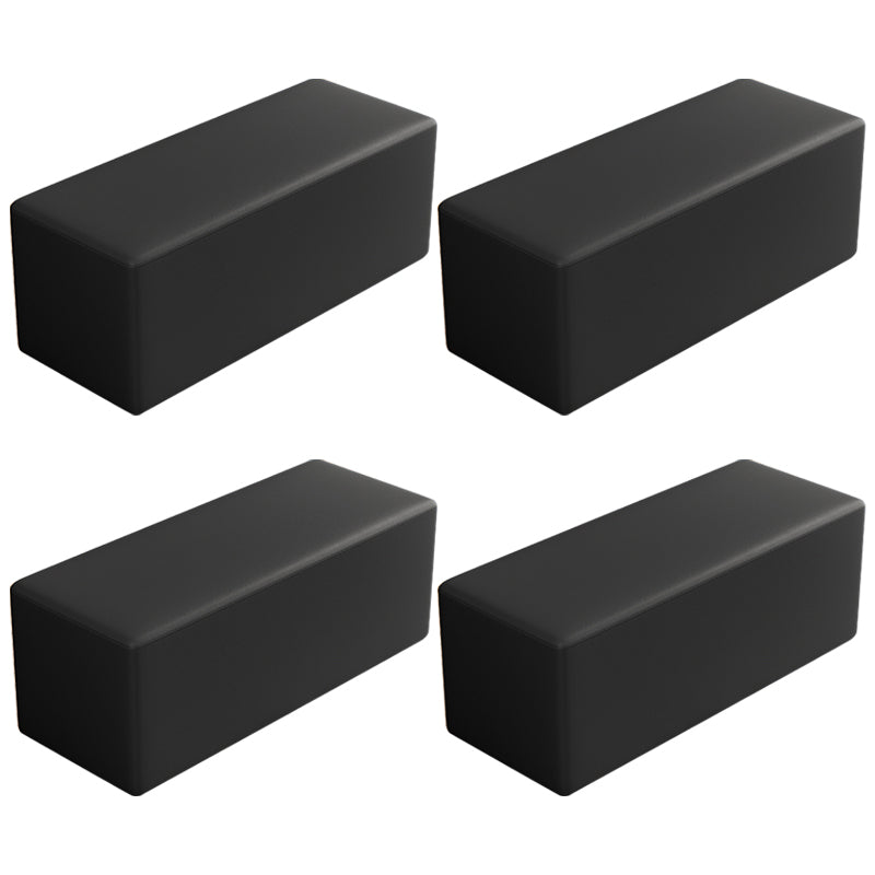 Contemporary Pouf Ottoman Faux Leather Upholstered Solid Color Square Ottoman