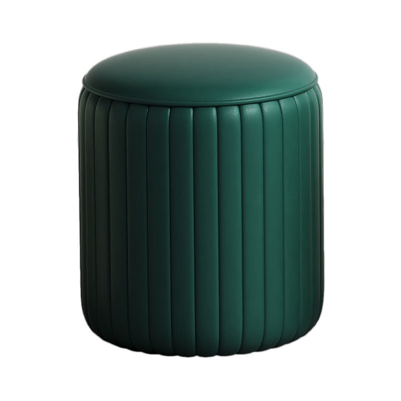 Modern PU Leather Pouf Chair Plain Cylinder Shape Tear Resistant Couch Ottoman