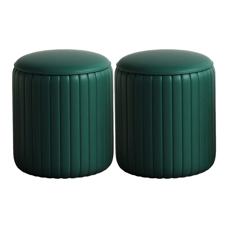 Modern PU Leather Pouf Chair Plain Cylinder Shape Tear Resistant Couch Ottoman