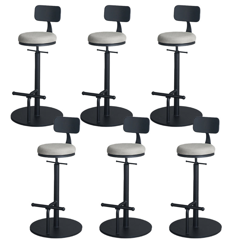 Industrial Metal Barstool Low Back Wood Counter Stool in Matte Finish