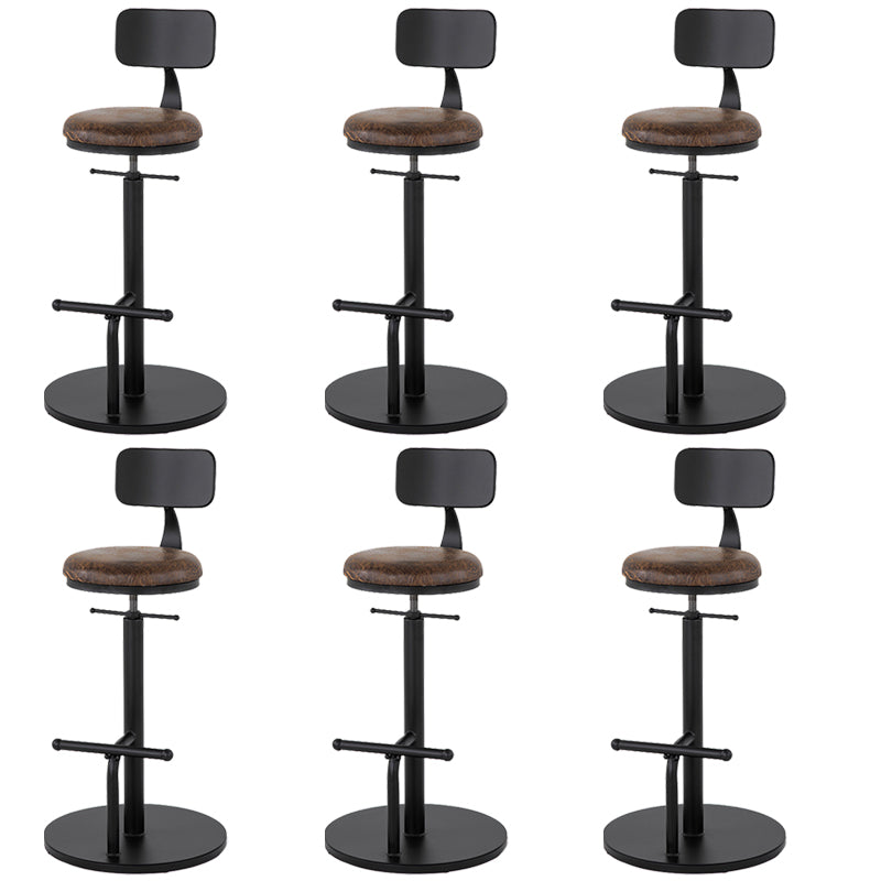 Industrial Metal Barstool Low Back Wood Counter Stool in Matte Finish
