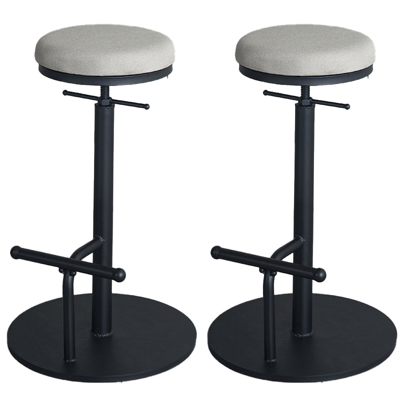 Industrial Metal Barstool Low Back Wood Counter Stool in Matte Finish