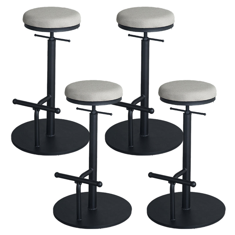 Industrial Metal Barstool Low Back Wood Counter Stool in Matte Finish